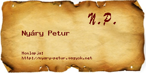 Nyáry Petur névjegykártya